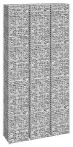Straturi înălțate de gabioane, 3 buc., 30x30x200 cm, fier