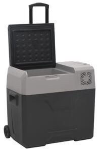 Ladă frigorifică cu roată&adaptor 40 L negru&gri polipropilenă