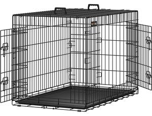 Cușcă pentru câini, transport pentru animale de companie pliabil, negru 107cm | PHAEANDREA