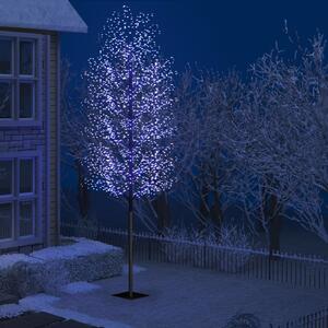 Pom Crăciun, 2000 LED-uri lumină albastră flori de cireș 500 cm