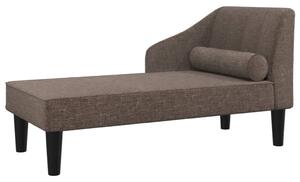 Șezlong cu suport, gri taupe, material textil