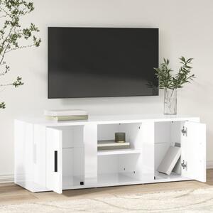 Comodă TV, alb extralucios, 100x31,5x35 cm, lemn prelucrat