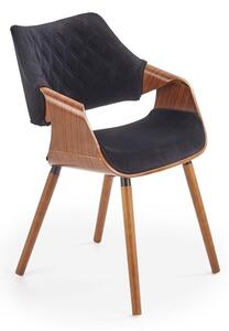 Scaun Houston 720Negru, Nuca, 8x6x6cm, Tapiterie, Din lemn, Furnir din lemn natural