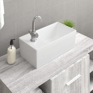 Chiuvetă de baie, alb, 48x25x15 cm, ceramică