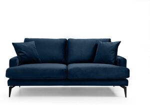 Canapea Fixă AZURRO, 2 locuri, 175x90x85 cm, Velutto-Albastru