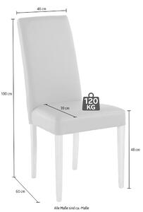 Set 2 scaune Marion bej piele ecologica 46/60/100 cm