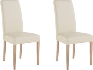 Set 2 scaune Marion bej piele ecologica 46/60/100 cm