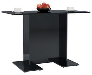 Masă de bucătărie, negru extralucios, 110x60x75 cm, PAL