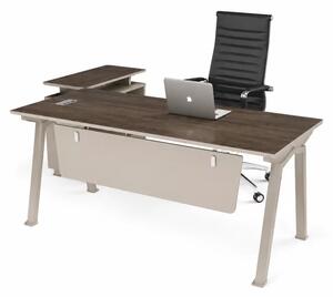 Set Evo Space & Prestige - Birou cu dulap lateral mobil si Scaun de birou ergonomic,reglabil din piele ecologica neagra