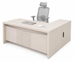 Set Valente & Calvena - Birou directorial cu dulap lateral mobil si Scaun de birou ergonomic cu functie de înclinare