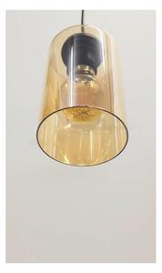 Lustră neagră cu abajur din sticlă ø 10 cm Bistro – Candellux Lighting