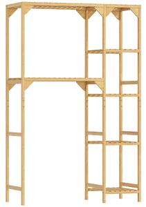 HOMCOM Mobilier deasupra mașinii de spălat din bambus cu 7 rafturi reversibile, spațiu economisitor, pentru depozitare și organizare, pentru baie și spălătorie, 100x40x157 cm, culoare lemn | Aosom Romania