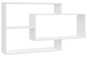 Rafturi de perete, alb extralucios, 104x20x58,5 cm, PAL