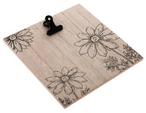 Tablă decorativă din lemn Meadow flowers, din lemn, 16 x 16 cm