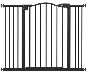 PawHut Poartă Extensibilă pentru câini fără șuruburi, Poartă de Siguranță Reglabilă, 94-100x78 cm, Negru | Aosom Romania