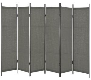 Paravan de cameră cu 6 panouri, antracit, 300 x 180 cm