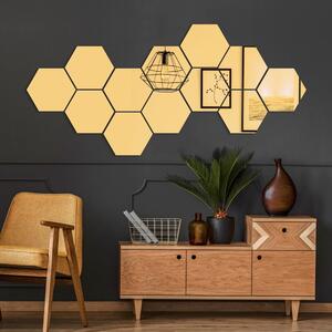 Autocolante de perete 12 buc. 17x20 cm Hexagons Gold – Ambiance
