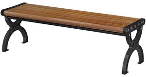 Outsunny Bancă de Grădină 2 Locuri, Bancă cu Cadru din Metal și Efect de Lemn, Mobilier pentru Grădină, Terasă, Parc | Aosom Romania