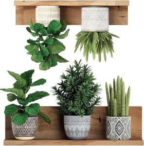 Autocolant de perete 60x35 cm 3D effect Green Plants – Ambiance