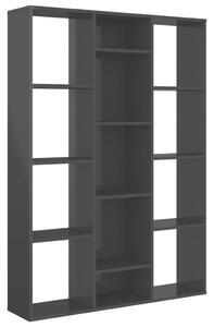 Separator cameră/Bibliotecă negru extralucios 100x24x140 cm PAL