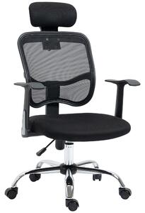 Vinsetto Scaun de Birou Ergonomic și Reglabil cu Tetieră, Negru | Aosom Romania