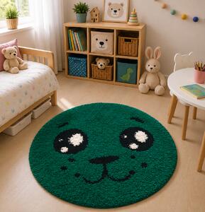 Covor Fantasy Foca, Verde, 67x67 cm, Rotund, 2550 gr mp