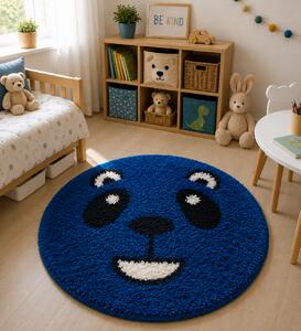 Covor Fantasy Panda, Albastru, 67x67 cm, Rotund, 2550 gr mp
