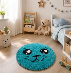Covor Fantasy Foca, Turcoaz, 67x67 cm, Rotund, 2550 gr mp