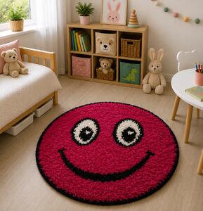 Covor Fantasy Smile, Roz, 67x67 cm, Rotund, 2550 gr mp