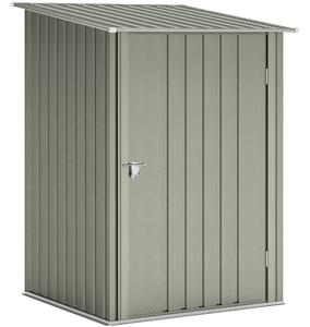 Outsunny Căsuță de Grădină 0,92m² din Oțel Galvanizat, Căsuță pentru Unelte cu Ușă Blocabilă și Acoperiș Înclinat, 100x104x160 cm, Argintiu Gri | Aosom Romania