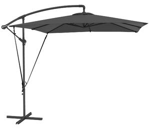 Outsunny Umbrelă de Grădină Suspendată 2.47x2.47 m, Umbrelă de Exterior cu Bază în Cruce, Corzi Antivânt, Gri Închis | Aosom Romania