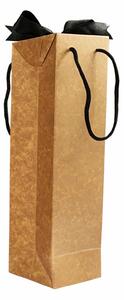 SET 10 Boxbag pungi cadou kraft natur pentru 1 sticla vin (35x10x9 cm)