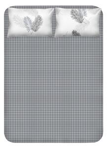 Set lenjerie de pat dublu Pipong, bumbac ranforce 100%, alb/gri, 240 x