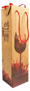 SET 10 Boxbag pungi cadou kraft model pahare pentru 1 sticla vin (35x10x9 cm)