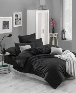 Set lenjerie pat dublu Fresh Color, bumbac ranforce 100%, negru, 200 x