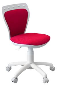 Scaun de birou pentru copii Ministyle, baza alba, textil C2, rosu