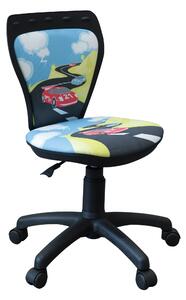 Scaun de birou pentru copii Ministyle,baza neagra, textil Foxy Turbo