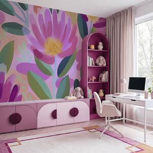 Fototapet Flori și frunze colorate, Fototapet flori, Fototapet populare, t00925 - Tapeko.ro