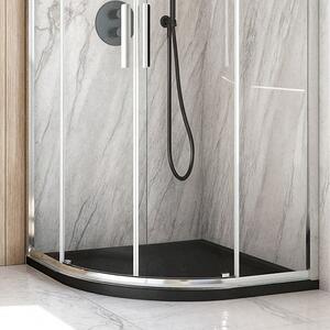 Oltens Superior cădiță de duș semirotundă 80x80 cm negru 16001300