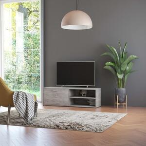 Comodă TV, gri beton, 120x34x37 cm, lemn prelucrat