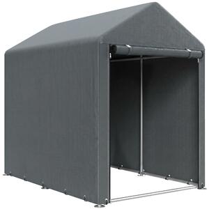 Outsunny Magazie pentru Scule cu Protecție UV și Intrare cu Fermoar, Cort de Garaj, 120x179x165 cm, Gri Închis | Aosom Romania