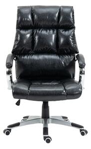 Scaun directorial, buretare generoasa, funcție balans, piele ecologica Premium, Negru