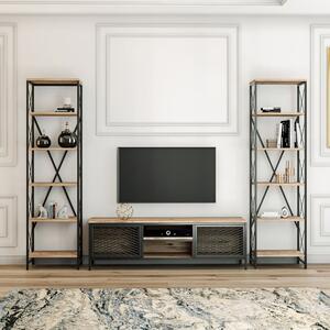 Set mobilier TV gri antracit/natural 150x47 cm Maxim - Kalune Design