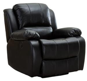 Fotoliu Masaj si Incalzire, Recliner, suport picioare extensibil, Air PU Premium, Negru