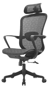 Scaun ergonomic Ella-H, mecanism inclinare/blocare, tetiera si suport lombar reglabile, Mesh, Negru