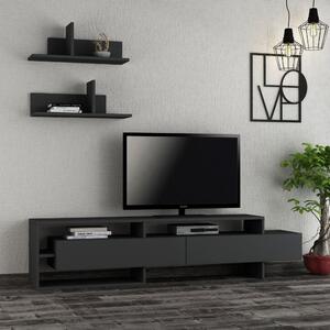 Set mobilier TV gri antracit 180x42 cm Gara - Homitis