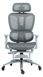 METACHAIR Scaun ergonomic, cotiere 3D, suport picioare, Full Mesh, Gri