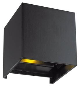 Aplica de exterior moderna GREG neagra patrata cu LED 6W