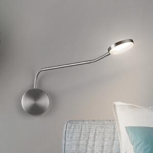 Knapstein Aplică de perete LED Thea-W, comandă prin gesturi, finisaj nichel, adâncime 60, reglabil, Metalic, Camera de zi / sufragerie, Metal, Modern