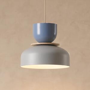 ALDEX Lampă suspendată Uto, gri/albastru, Ø 30 cm, metal, reglabil, Multicolor, Camera de zi / sufragerie, Metal, Modern